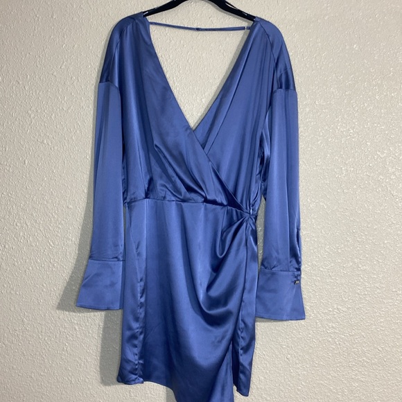 SER.OY.A Alisa Silk Mini Dress in Country Blue Size L - Picture 5 of 11